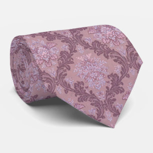 Corbata Rosa Lavanda Polvorienta Lila Mauve Damask Elegant
