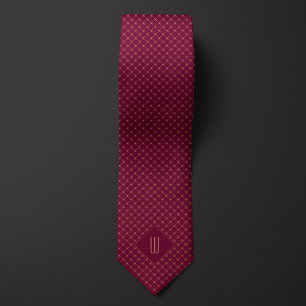 Corbata Rosa Monograma de oro Patrón de diamante Nata de c