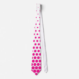 Corbata Rosa Profundo Lunares Moderno Blanco