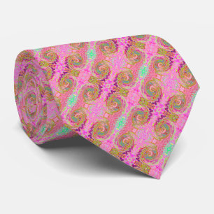 Corbata Rosa Retro, Amarillo y Magenta Arte Abstracto Groo