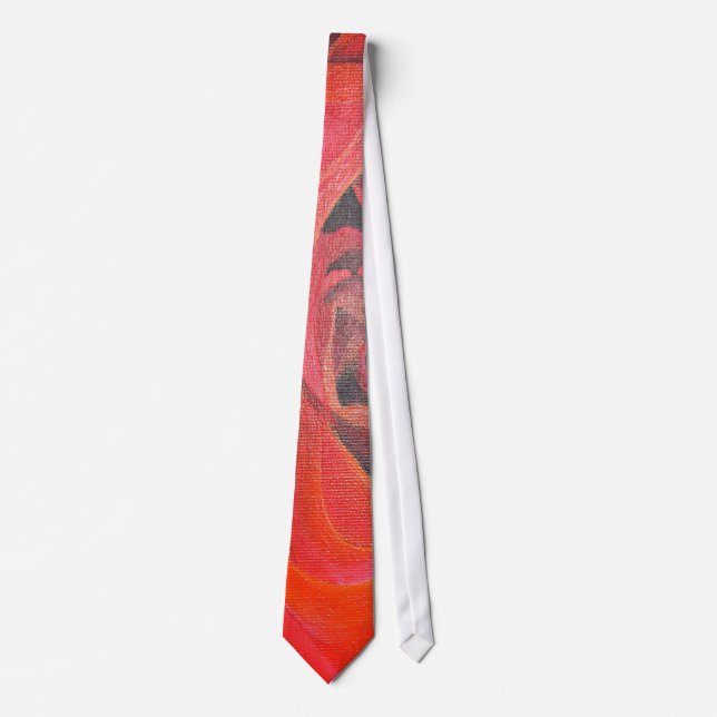 Corbata Rosa Roja Artística en Forma de Corazón (Anverso)