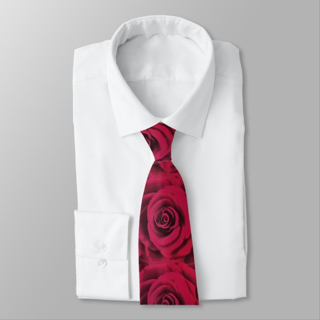 Corbata Rosa Roja grande (Atado)