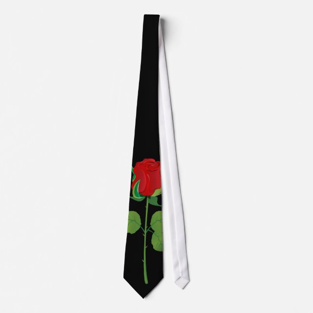 Corbata Rosa roja larga (Anverso)