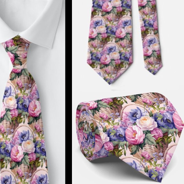 Corbata Rosa sonrojado Azul Violeta Flores Floral (Subido por el creador)