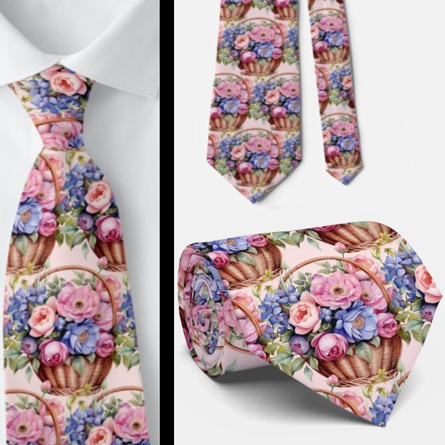 Corbata Rosa sonrojado Azul Violeta Flores Floral (Subido por el creador)