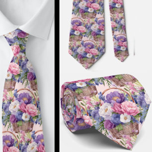 Corbata Rosa sonrojado Azul Violeta Flores Floral