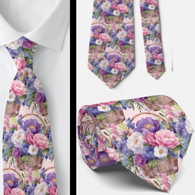 Corbata Rosa sonrojado Azul Violeta Flores Floral (Subido por el creador)