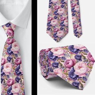 Corbata Rosa sonrojado Azul Violeta Flores Floral