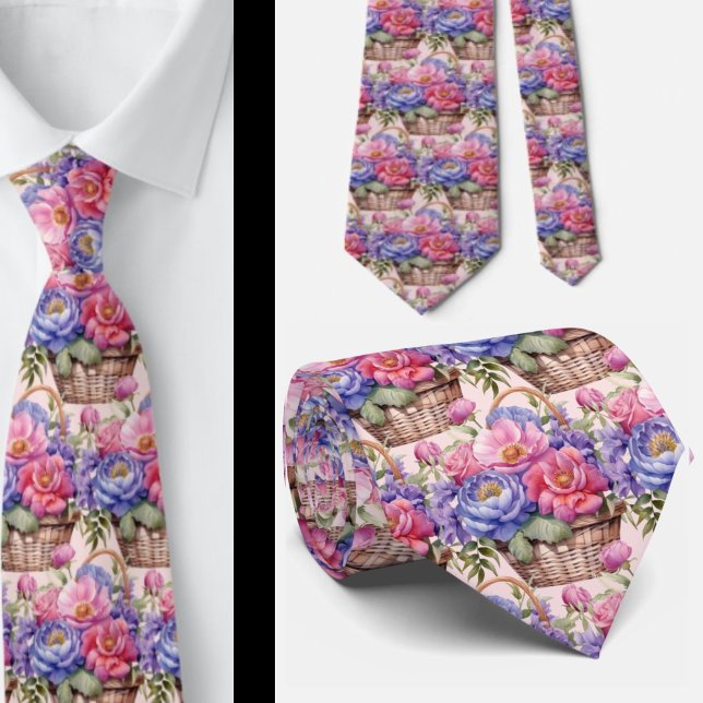 Corbata Rosa sonrojado Azul Violeta Morado Flores Floral (Subido por el creador)