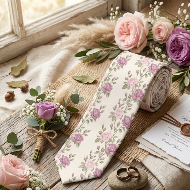 Corbata Rosa Suave Floral Pastel (Subido por el creador)