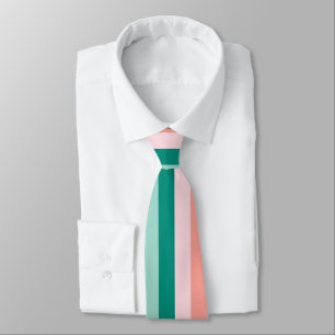 Corbata Rosa Suave Melocotón Ámbar Yucca y Pinstr Verde Ar