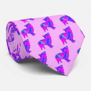 Corbata rosa y azul para perro mezcla de Morkie y