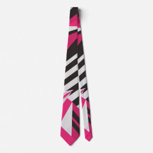 Corbata rosa y blanca llamativa