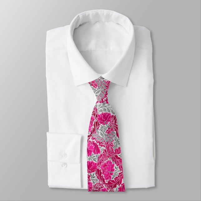 Corbata Rosado floral, fucsia de William Morris y
