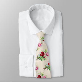 Corbata rosas antiguas de color marfil