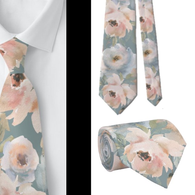 Corbata Rosas Azules Polvorientos Rosa Claros Lazos De Cue (Subido por el creador)