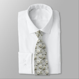 Corbata Rosas blancas en encaje