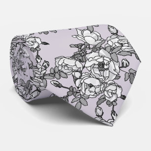 Corbata Rosas Blancas Pintadas En Polvo Rosa