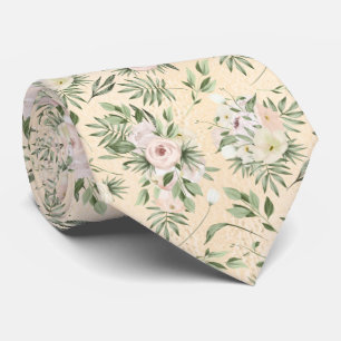 Corbata Rosas blancas y rosadas sobre fondo de papel de al