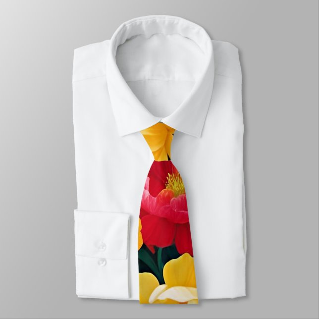 Corbata Rosas brillantes y coloridas (Atado)