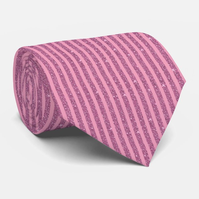 Corbata Rosas Chic Brillo Estilo Rayas Verticales (Enrollado)