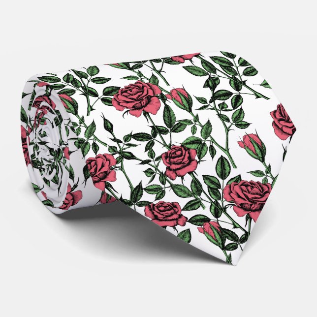 Corbata Rosas con atadura de cuello (Enrollado)