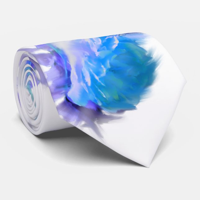 Corbata Rosas de acuarela azul floral azul (Enrollado)