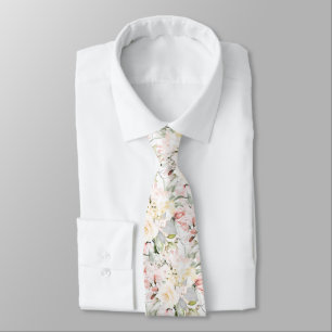 Corbata Rosas de color de agua de PixDezines Rubor Cream