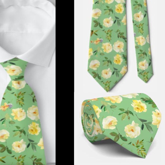 Corbata Rosas de crema amarilla y blanca Necktie (Subido por el creador)
