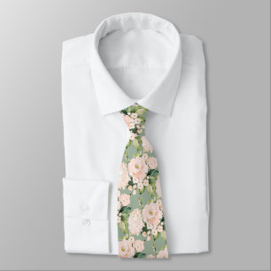 Corbata Rosas de melocotón con peonías e hydrangeas en acu