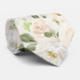 Corbata Rosas de PixDezines Watercolor Alabaster Cream