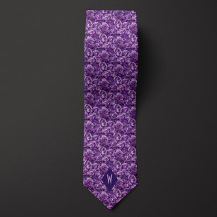 Corbata Rosas del morado cubismo