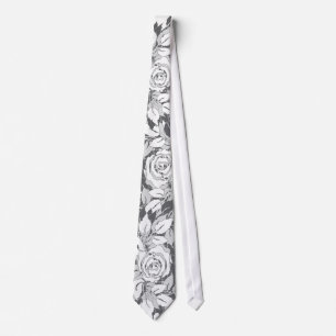 Corbata rosas grises