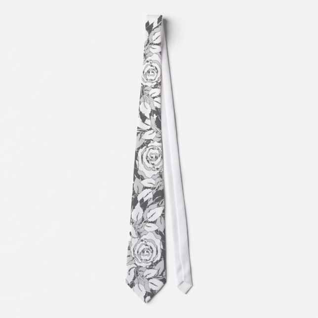 Corbata rosas grises (Anverso)
