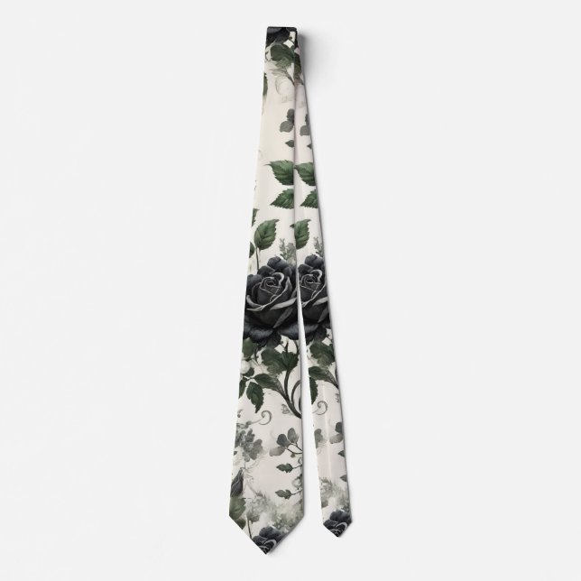 Corbata Rosas negros (Anverso)