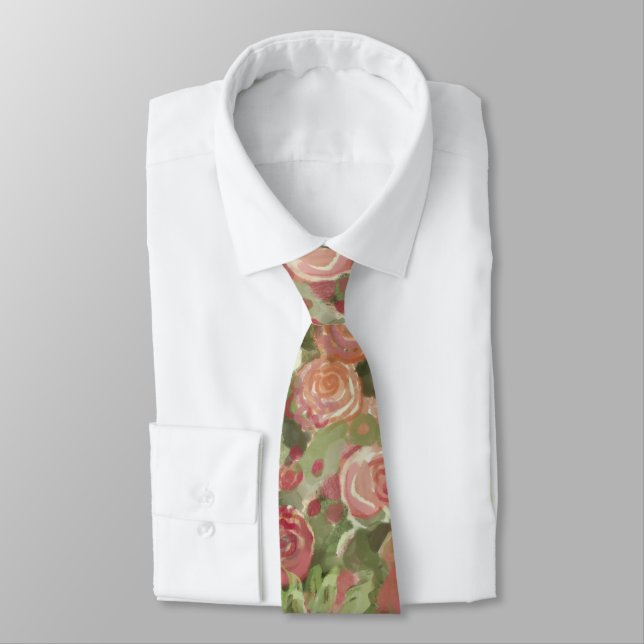 Corbata Rosas pictóricas (Atado)