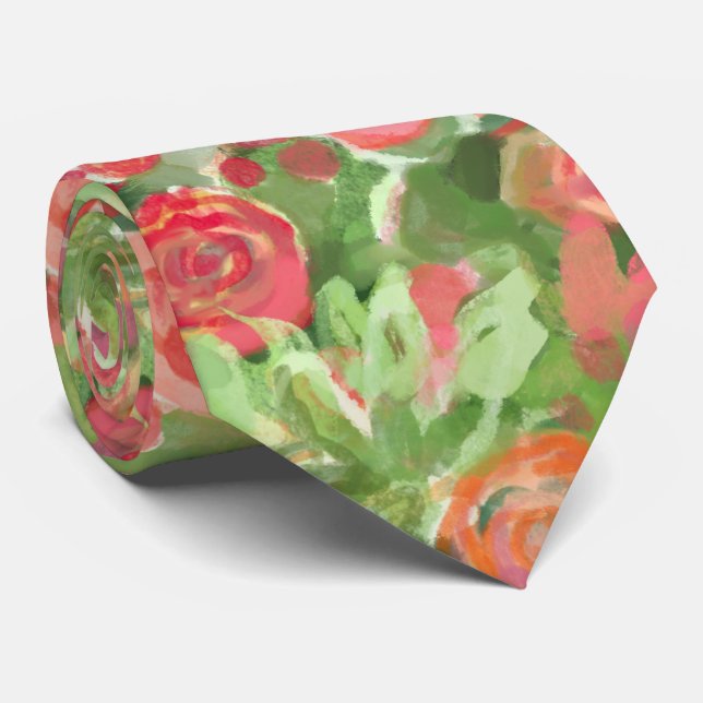 Corbata Rosas pictóricas (Enrollado)