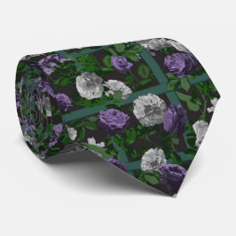 Corbata Rosas Purple Elegent Floral