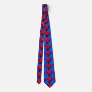 Corbata rosas rojos azules