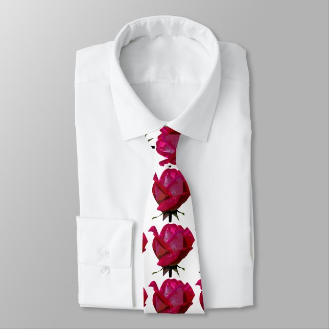 Corbata rosas rojos blancos (Atado)