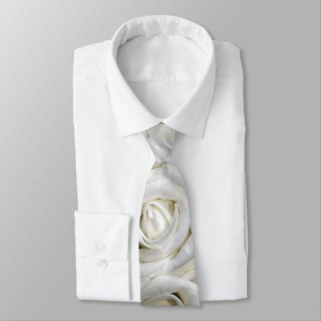 Corbata Rosas románticos de floración blanca (Atado)