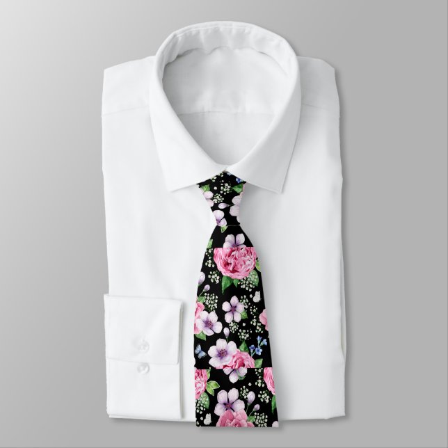 Corbata Rosas Rosadas (Atado)