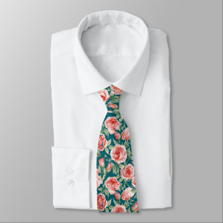 Corbata Rosas rosadas elegantes acuarela boda