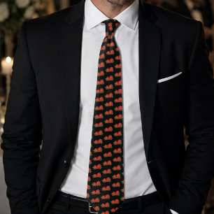 Corbata Rosas Tradicionales de Tatuaje Rojo Intenso en Neg