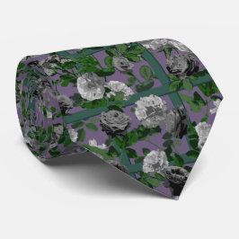 Corbata Rosas Violet Elegant Floral