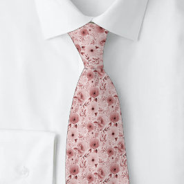 Corbata Rosas y Pensamientos Rosa Polvoriento