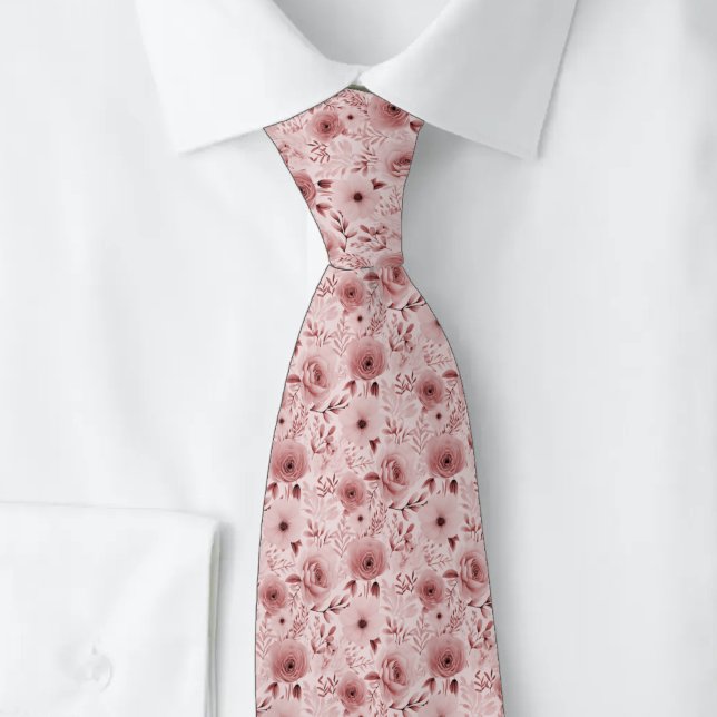Corbata Rosas y Pensamientos Rosa Polvoriento (Subido por el creador)