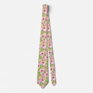 Corbata Rose and Peonies Lime Green