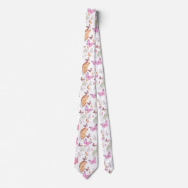 Corbata rose gold butterfly