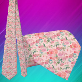 Corbata Roses Rosa Patrón acuarela Flores Cuello floral